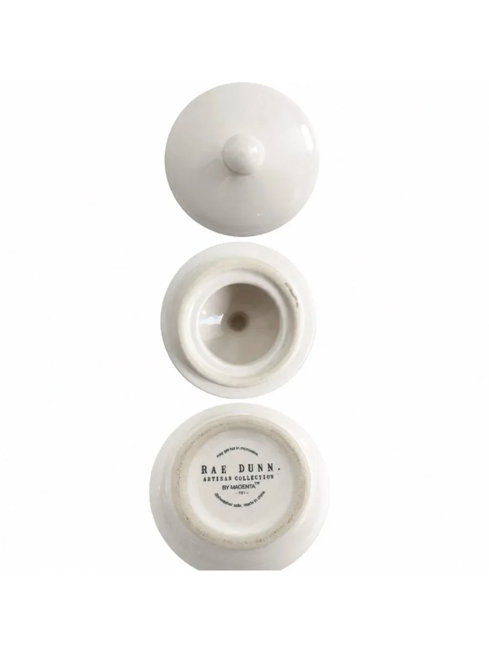 Rae Dunn SCOOP Canister Jar w/Lid White Ceramic Artisan Collection by Magenta